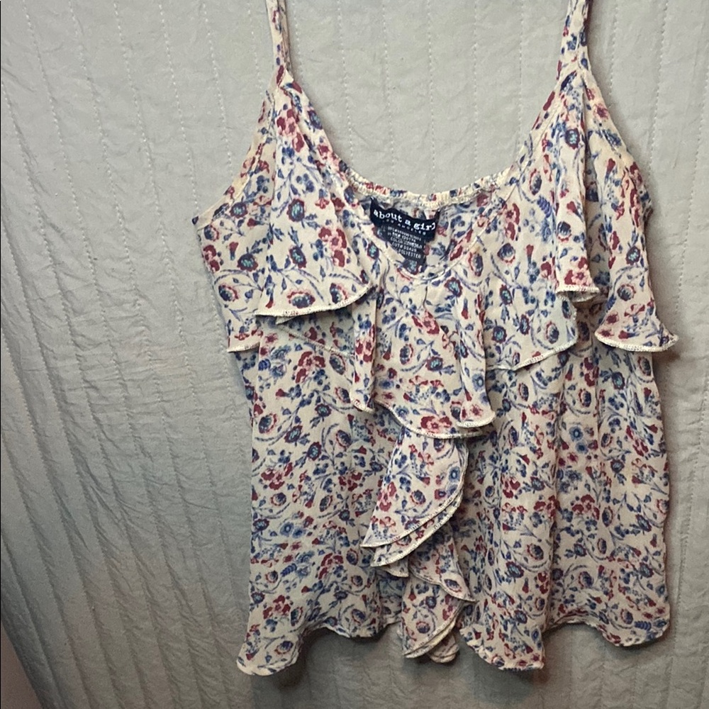Floral Ruffle Top by American Eagle Outfitters - Multicolor